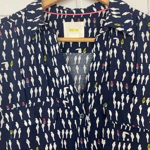 Maeve by Anthropologie parrot button down blouse
